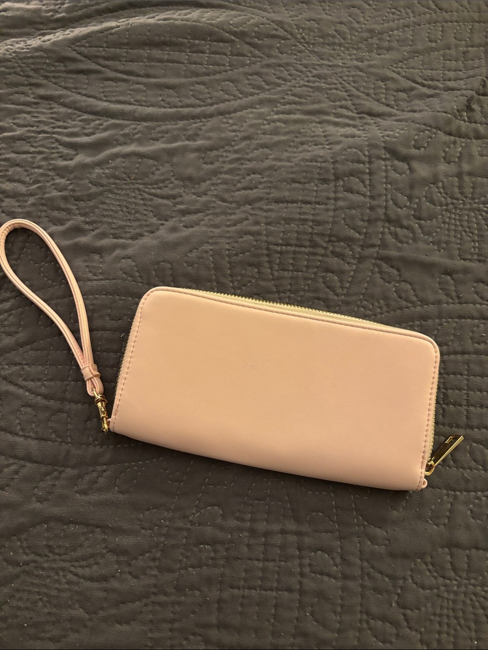 Convertible Blush Pink Wristlet Clutch with Detachable Strap